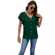 thumbnail image 2 of Blusas Informales Elegantes para Mujer, Blusas con Cuello en V, Botones y Mangas con Volantes. Verde Oscuro XL, 2 of 10