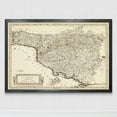 thumbnail image 2 of Antique Map of Tuscany - Barnwood Framed Canvas - 23 x 31 - Black, 2 of 4