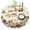 Orange Mushroom Fox, variant on Brown Mushroom Label Light Pattern Round Tablecloth 60"x60",Wrinkle Wipeable Table Cloth for Kitchen Dining Room Picnic Patio Party