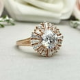thumbnail image 2 of HeartsAndYou 2.2ct Engagement Ring for Women Round Cut Moissanite Ballerina Sunburst 18k Rose Gold over Silver, 2 of 8