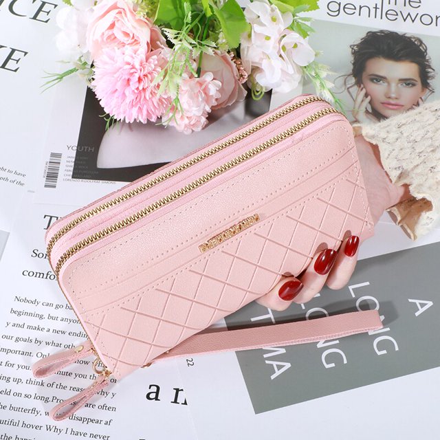 Cartera larga para mujer, monederos para mujer, monedero con borlas, tarjetero, carteras con doble cremallera, bolso de mano de cuero Pu, bolso de dinero de lujo para teléfono Tan Jianjun unisex