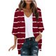thumbnail image 1 of Mujeres de Manga Larga Tops de Moda Casual Impresión Suelta Cubrir Blusa de Cárdigan, Poliéster Suave Manga 3/4, 1 of 5