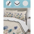 thumbnail image 4 of Blue Teal Spring Floral Twin Size Down Alternative Comforter,Lightweight Comforter Quilt Bedding Set with Pillow Shams Watercolor Botanical Summer Flowers Bed Comforter Duvet Insert 68"x86", 4 of 7