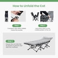 thumbnail image 6 of Blorly Folding Camping Cot with 3.5" Comfort Pad, Heavy Duty Adult Sleeping Cot supports 440lbs, Portable Rollaway Guest Bed with Carry Bag for Office Nap, Travel, Outdoor, Tent (Gray), 6 of 6