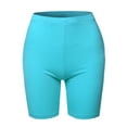 thumbnail image 2 of A2Y Women's Basic Solid Premium Cotton Mid Thigh High Rise Biker Bermuda Shorts Ice Blue 5XL, 2 of 5