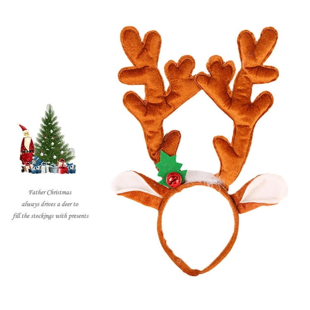 Diadema De Astas De Reno Para Navidad - Suave, Cómoda Y Divertida - Perfecta Para Fiestas, Cosplay Y Decoración