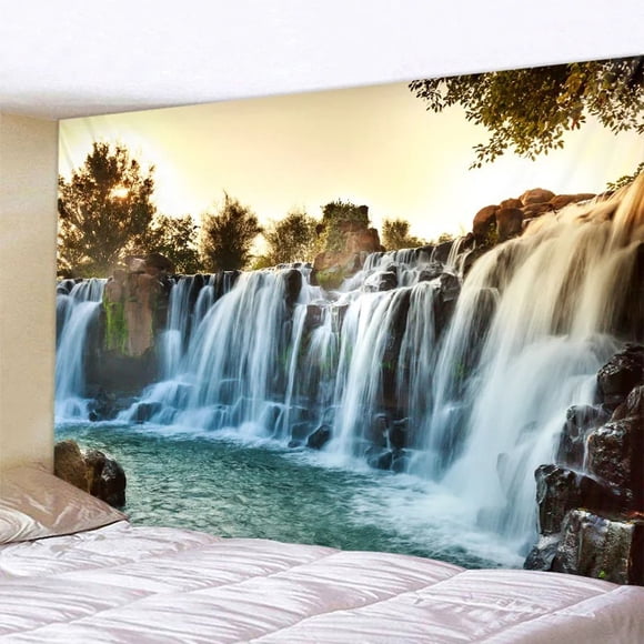 Tapestry Landscape Waterfall para pared, 280 x 150 cm, fibra de poliéster