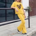 thumbnail image 5 of Kogui Girls' Clothing Sets Summer Girls Clothes Little Girl Outfits Short Sleeve Tops & Cargo Pants 2pcs Girls Clothing Size 8 (Yellow,8 Years), 5 of 5