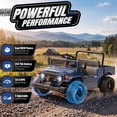 thumbnail image 6 of 24V Ride On Dump Truck for Kids, Licensed Toyota Land Cruiser FJ45 Power Car Wheels Ride On Toy with Electric Dump Bed, Parent Remote Control, Music, LED Lights, Birthday Gift for Kids Ages 3-6, Blue, 6 of 11