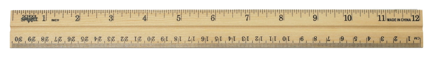 school smart 1565396 double beveled 12 in wood ruler