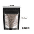 thumbnail image 4 of COLSEN 4 x 6 Inches 400 Pack Smell Proof Mylar Resealable Foil Pouch Bags - Plastic Food Storage Safe Smell Proof Airtight Zipper (Matte Black with Clear Window), 4 of 6
