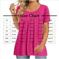 thumbnail image 3 of Wyobmus Plus Size Tops for Women Short Sleeve Tunics Loose Fit Contracted Shirt Crew Neck Pleated Solid Casual Dressy Blouses L-5X Hot Pink, 3 of 4