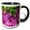 Black/White, variant on 3drose, Purple Cabbage Green Onions Vegetable Food, 11oz Two-tone Blue Mug