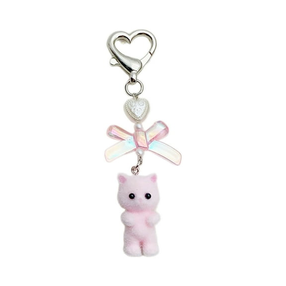 Bottone Stylish Acrylic Cat Keychain Bag Pendant Phone Charm Unique Keyring Chain Decoration Accessory for Girls and Women