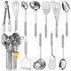 thumbnail image 1 of Set de utensilios de cocina Blithely 12 piezas de acero inoxidable con soporte, 1 of 9