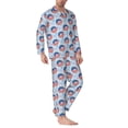thumbnail image 2 of Uemuo Donut with the USA Fag Pattern 2-Piece Loungewear Set - Men’s Soft Sleepwear, Cozy Winter PJs, Comfy Sleep Set-Large, 2 of 7