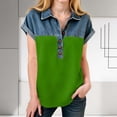 thumbnail image 6 of Agkizg Girls Faux Denim Button Down Shirt Short Sleeve Collared Top for Kids Casual Summer T-Shirt, Sizes 4-5 Years, 6 of 6