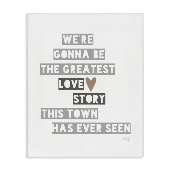 Stupell Industries Greatest Love Story Typography Painting Gallery Wrapped Canvas Art Print Wall Art, 36 x 48