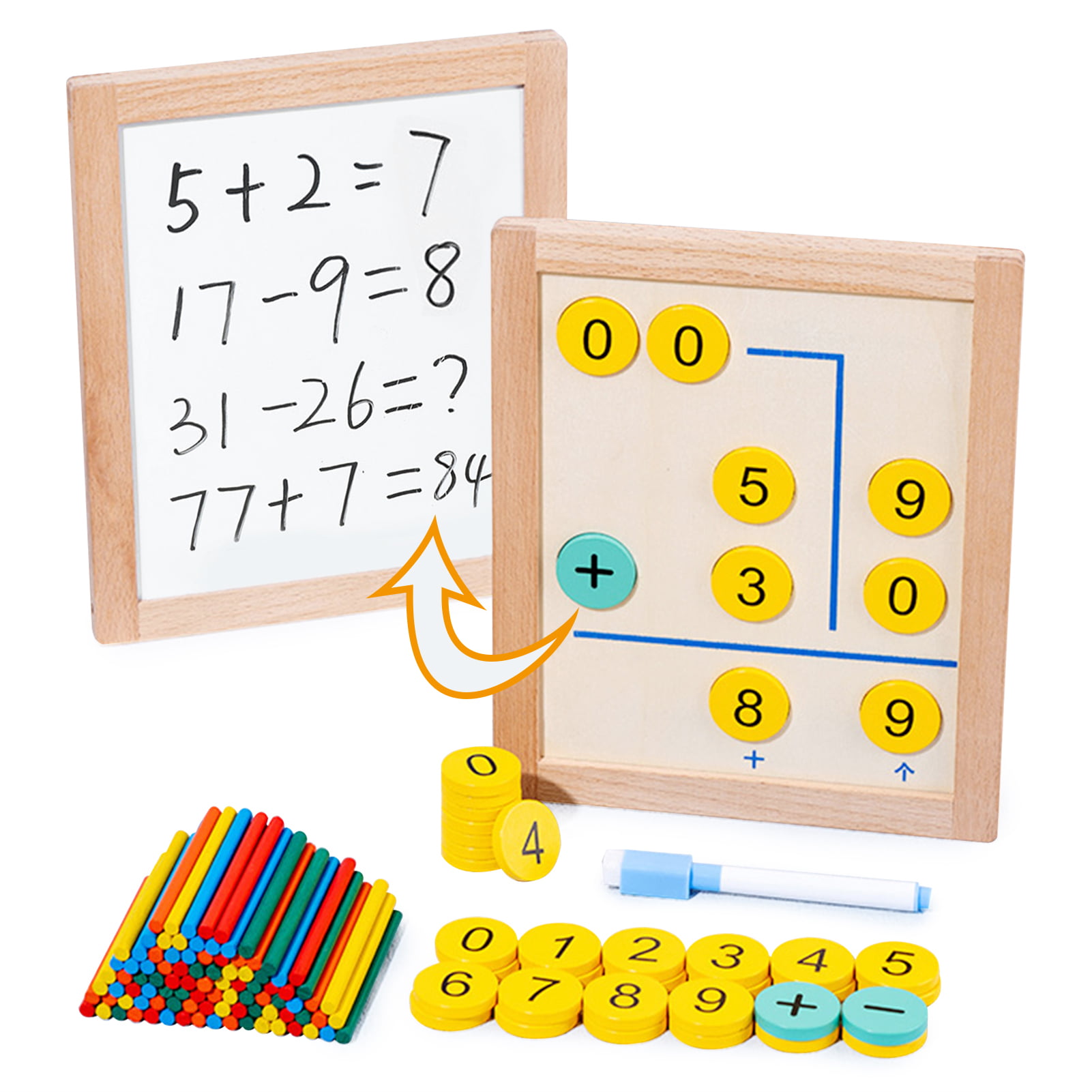 Montessori Math Learning Toys Preschool Kids Bank Gaming Toy Set Counting Game 