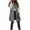 Grey, variant on ZHOUCHANKIDS Women Long Vest Solid Color Sleeveless Hood Winter Puffer Vest Outwear Pink M