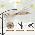 thumbnail image 6 of Patiojoy 10FT Patio Offset Umbrella 8 Ribs Cantilever Umbrella w/Crank for Poolside Yard Lawn Garden Beige, 6 of 10