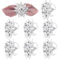thumbnail image 1 of 8 Pack Alloy Rhinestone Napkin Rings, Silver Lotus Flowers Napkin Holders, Elegant Table Napkins Serviette Buckles for Valentines Day, Wedding Party, 1 of 4