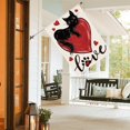 thumbnail image 3 of Love Hearts Black Cat Valentines Day House Flag 28x40 Inch Double Sided, Anniversary Rustic Yard Outdoor Decoration, 3 of 6