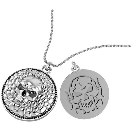 Stylish but Spooky Sterling Silver Skull Necklace