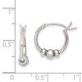 thumbnail image 2 of 925 Sterling Silver Vintage Beaded Hoop Earrings Round, 2 of 6