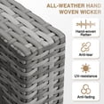 thumbnail image 3 of Aoxun 11 Piece Patio Furniture Set with 44” Fire Pit Table Wicker Rattan Outdoor Sectional Sofa Set with Coffee Table and 4” Thickened Cushions, Black (Waterproof Cover Included), 3 of 6