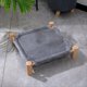 thumbnail image 4 of Cama Elevada para Mascotas, Taburete para Perros y Gatos, Silla para Mascotas con Patas de Madera, Cama de Felpa para Mascotas, Sofá para Cachorros Gris, 4 of 6