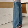 thumbnail image 5 of Pants for Girls Wide Leg Straight Leg Special Embossed Pattern Loose Fit Long Trousers, 5 of 8