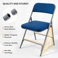 thumbnail image 6 of VINGLI Padded Folding Chairs with Thick Seat Cushion, Portable, Durable & Extra Comfortable Foldable Chairs for Indoor & Outdoor Events, Banquet, Party, Dinning, Work, Craft, Fabric, Navy Blue, 4 Pack, 6 of 8