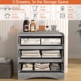 thumbnail image 6 of 3 Drawer Dressers for Bedroom, 32" Wide Wood Storage Dresser Chest of Drawers Organizer, Modern Dresser & Chest of Drawers, Large Dressers with 3 Drawers for Bedroom Living Room Hallway Closet, Grey, 6 of 8