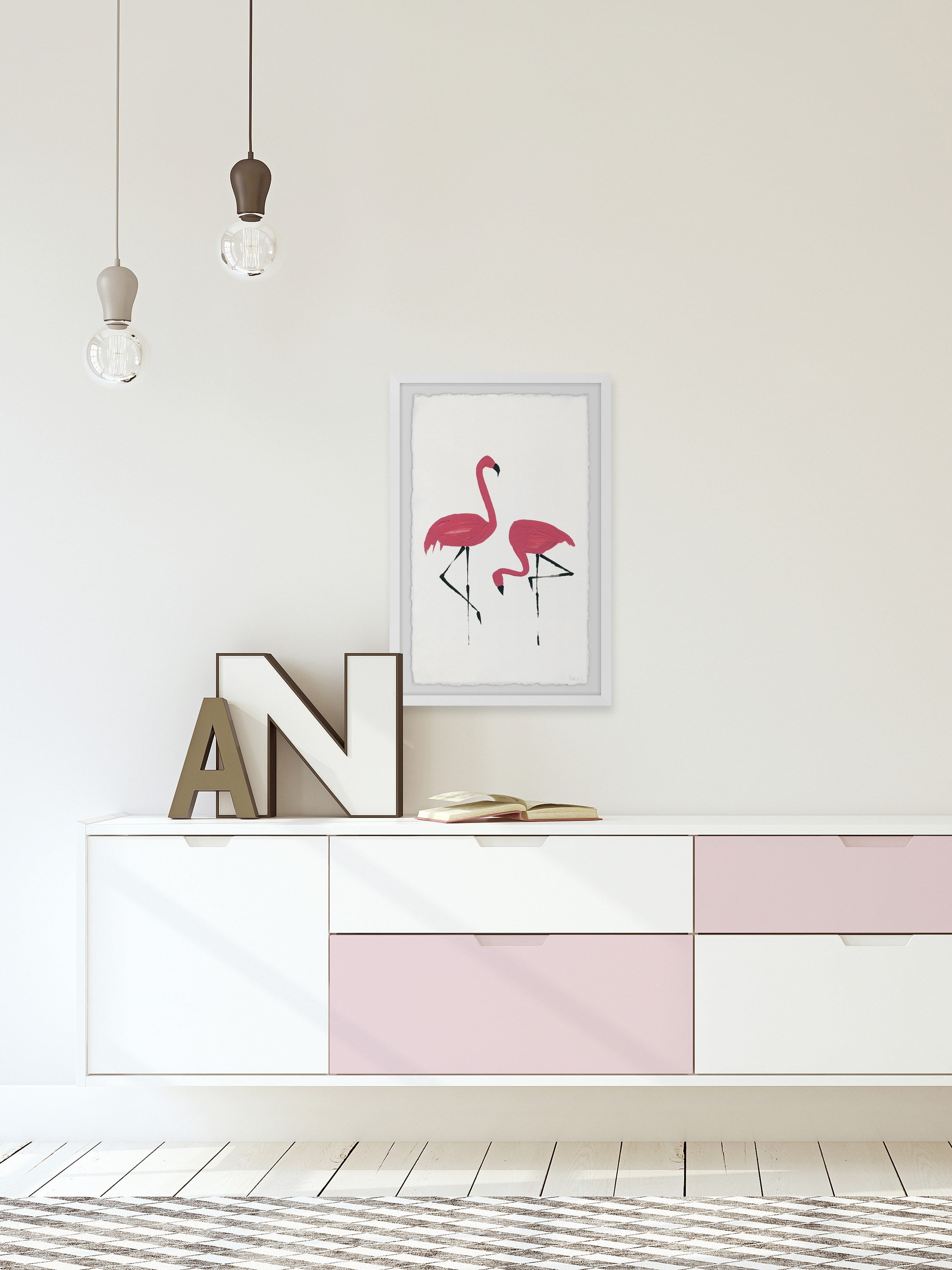 Parvez Taj Flamingo Birds Framed Art Prints