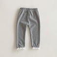 thumbnail image 6 of Toddlers Leggings Lace Trim Elastic Waisted Cotton Knit Stretch Long Pants for Baby Girls 6M-4T (1 Years, Gray), 6 of 6