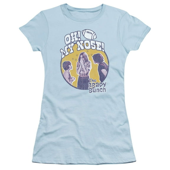 Brady Bunch My Nose Junior Women's Sheer T-Shirt Light Blue