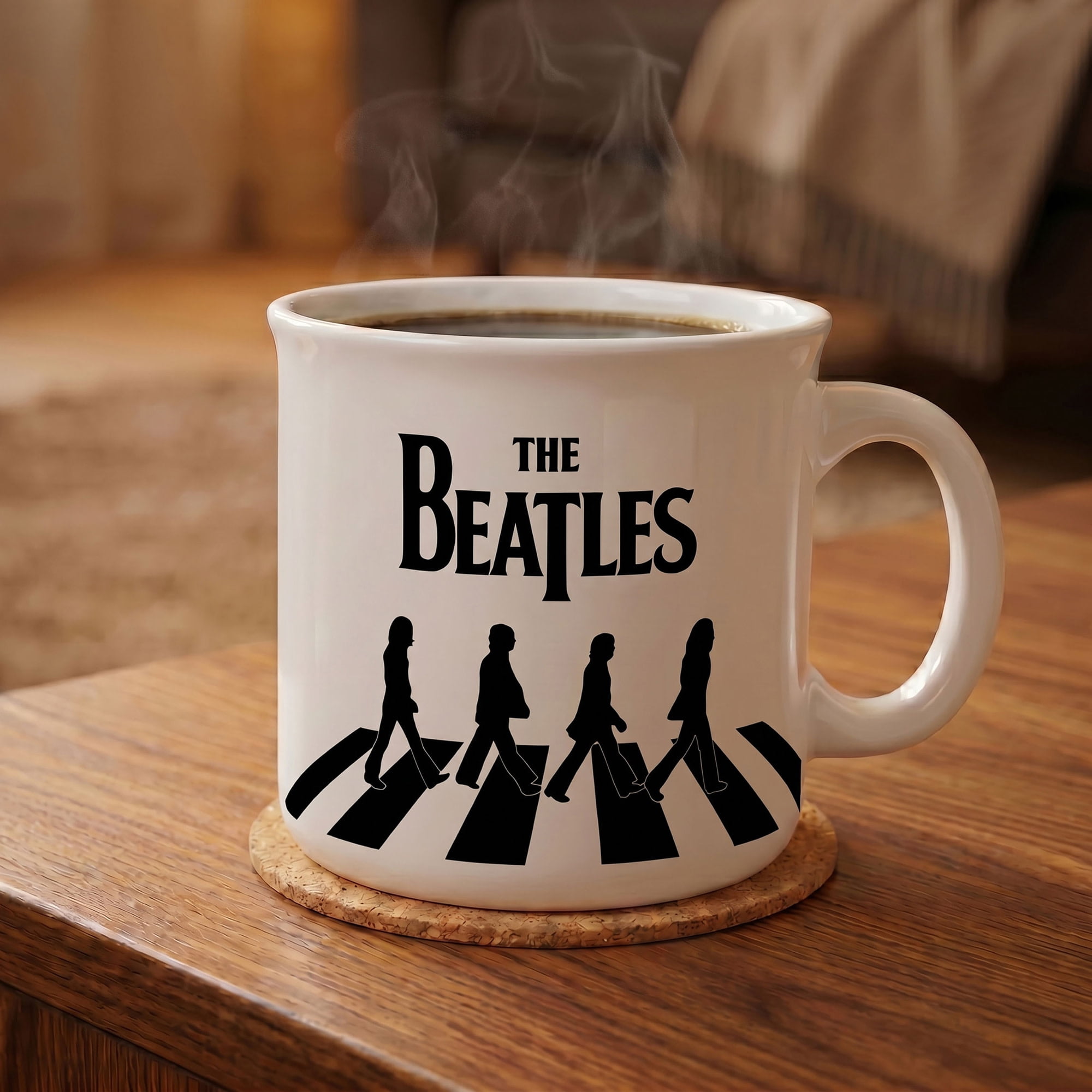 Pyramid America: The Beatles: Abbey Road Walk - 20oz Ceramic Camper Mug - Coffee & Tea Cup, Microwave-Dishwasher Safe, Band Fan Collectible, Licensed