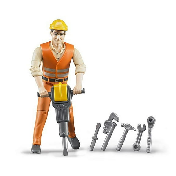 Bruder 1/16 Construction Worker with Jack Hammer & Accessories 60020