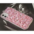 thumbnail image 2 of iPhone 11 Bling Glitter Case,Luxury Shiny Diamond Crystal Rhinestone Sparkly Jewelled Gemstone 3D Handmade Clear Cover Case for iPhone 11 6.1'' (Pink), 2 of 8