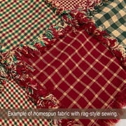 JCS Primitive Red 7 Plaid Homespun Cotton Fabric Sold by the Yard