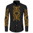 thumbnail image 1 of Camisa estampada de un solo pecho con solapa y manga larga de alta calidad para hombre nueva moda 2024, 1 of 6