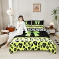 thumbnail image 4 of jejeloiu Cute Cheetah Pattern Bedding Comforter Set,Wild Leopard Texture Twin Comforter Sets,Green Bow Knot Bedding Set For Girls Boys,Microfiber Bedroom Decor Reversible,2 Pieces, 4 of 8