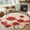 Beige, variant on Round Area Rugs Collection 3 Ft, Red Poppy Non-Slip Residential Carpet, Spring Summer Farmhouse Flowers Rustic Burlap Indoor Crawling Mats Doormat Runner Rugs Play Mat forBedroom