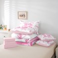 thumbnail image 6 of jejeloiu Initial Letter B Bedding Comforter Set 7pcs,Chic Bow Knot Queen Bedding Sets,Pink White Floral Queen Sheet Sets For Girl,Breathable Bedroom Decoration Reversible, 6 of 8