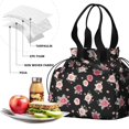 thumbnail image 4 of Pioneer Flower Floral Print Pattern Drawstring Lunch Bag Women - Drawstring Lunch Bag Insulated for Work Office - Stain-Resistant Large Lunchbags for Women with Multi-Pockets, 4 of 6