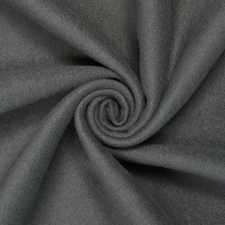 Wool Fabric Brushed Coating 59" Inches Wide Soft By The Yard Medium Heavy Weight (Charcoal)
