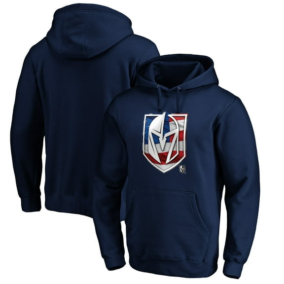 Men's Navy Vegas Golden Knights Banner Wave Logo Pullover Hoodie