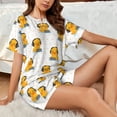 thumbnail image 4 of Vsdghe Cute Duck With Headphone Pattern Women's Pajama Set,Short Sleeve Sleepwear 2 Piece Pjs Lounge Sleepwear Sets-4X-Large, 4 of 6
