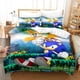 thumbnail image 3 of Juegos de cama tamaño king de Sonic The Hedgehog, funda de edredón con estampado 3D de dibujos animados de anime y funda de almohada, funda de edredón para dormitorio, juego de cama, 3 of 5